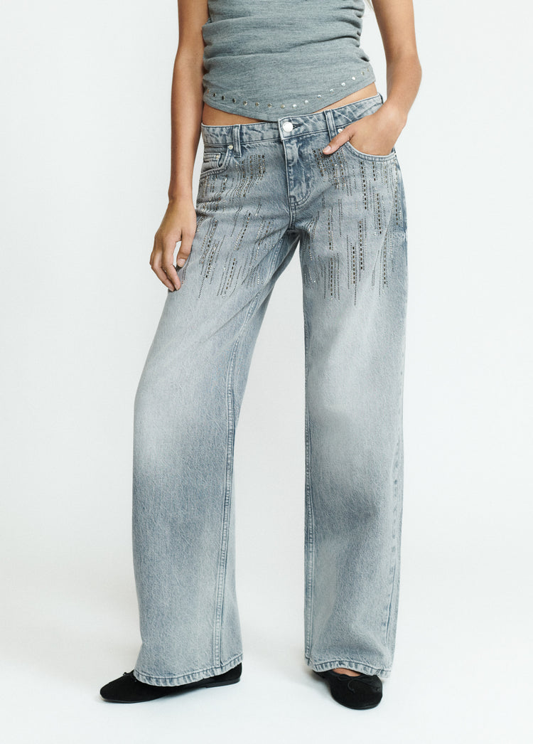 Cascading shimmer denim