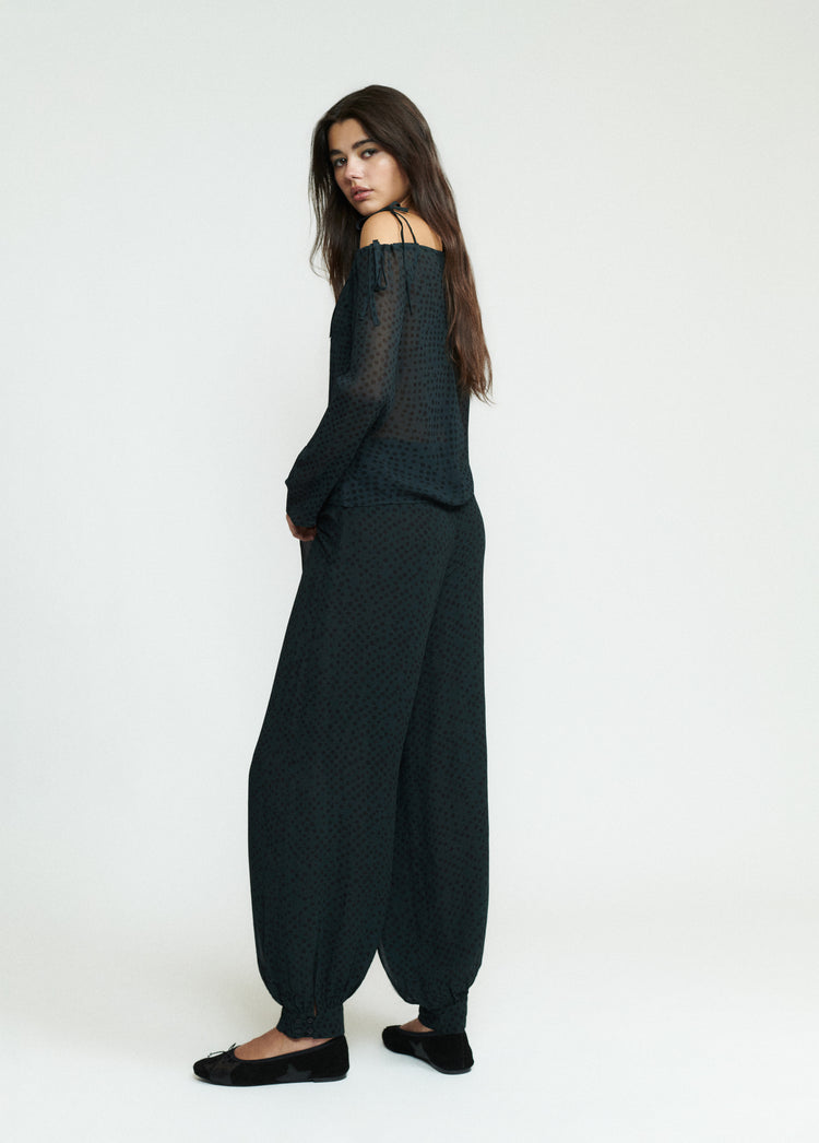 Harem pants with waist tie