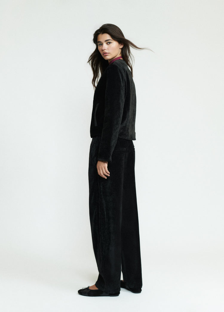 Balloon velvet toggle pants