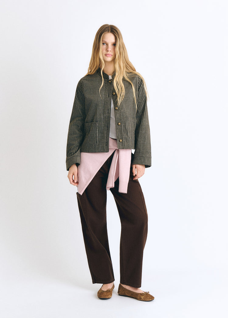 Cordjacke mit Streifen