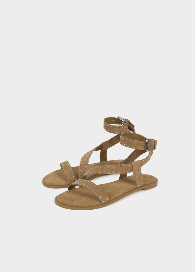 Flache Sandale mit Riemen