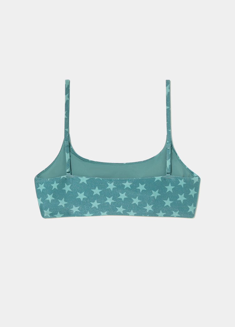 Top de tiras finas con estampado de estrellas en azul oscuro