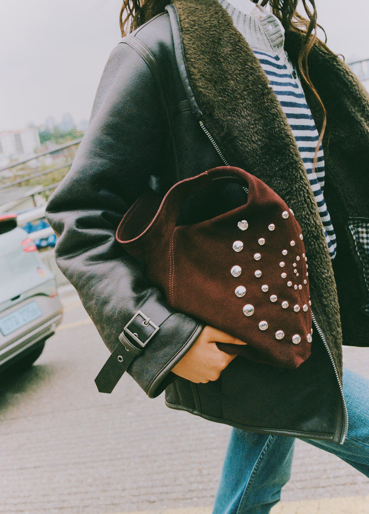 Reversible faux-leather biker jacket