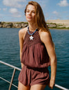 Korte gehaakte halterjumpsuit