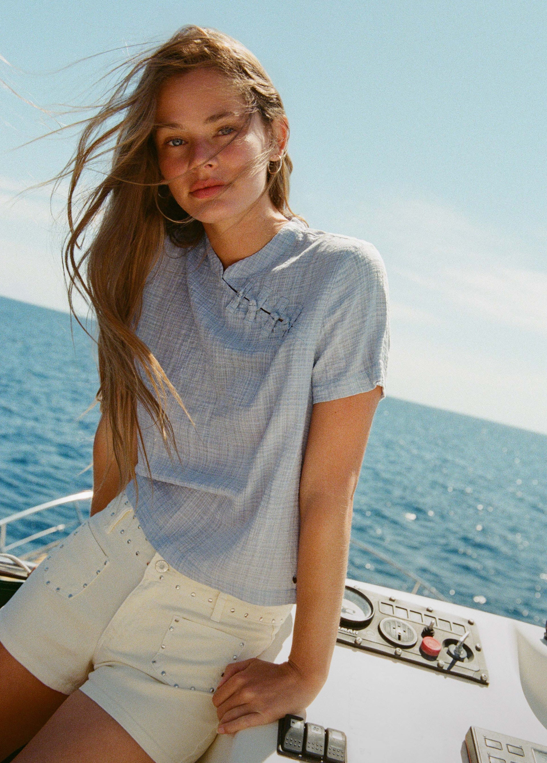 Decorative studded shorts