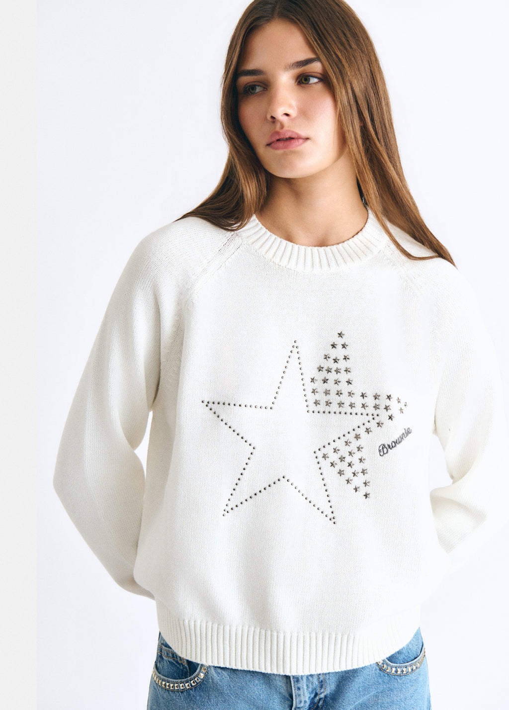 Maglia con stelle doppie borchie
