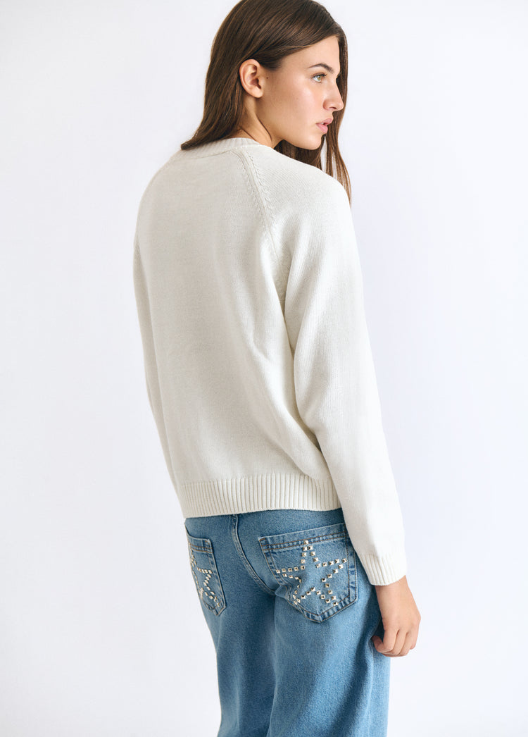 Maglia con stelle doppie borchie