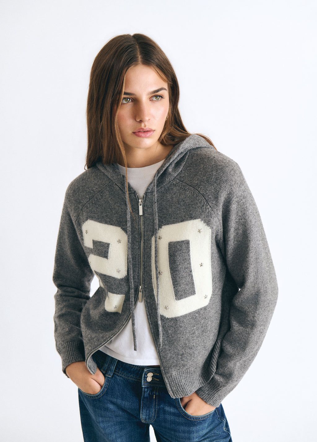 20 hooded knit jacket