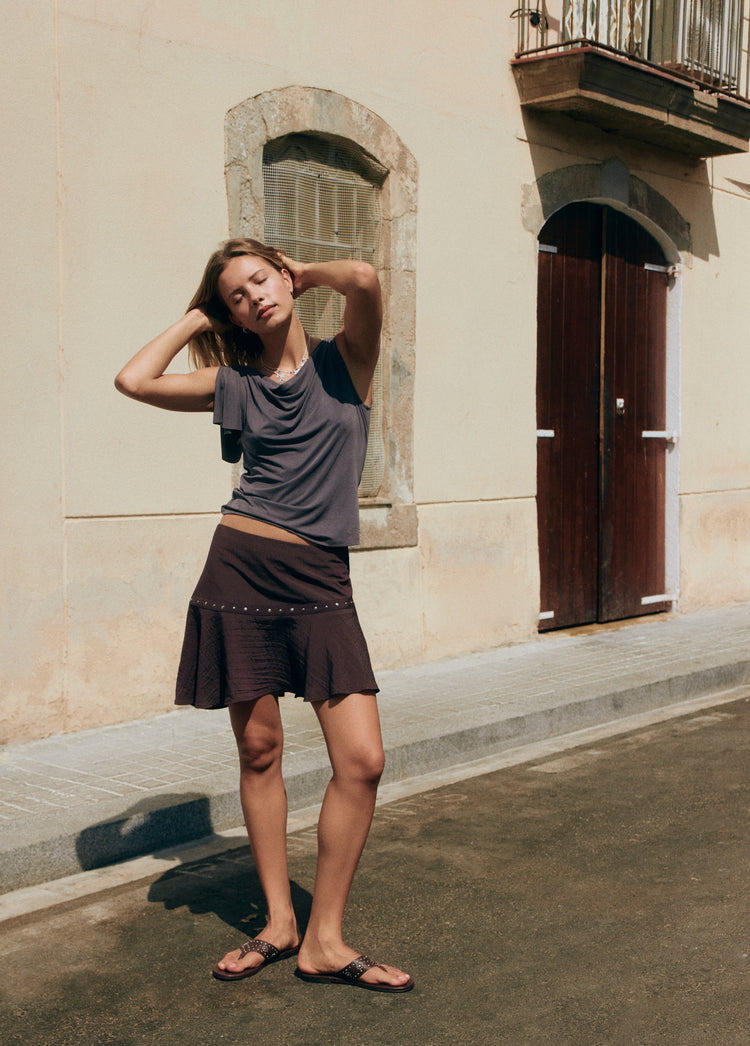 Short-sleeve cupro t-shirt