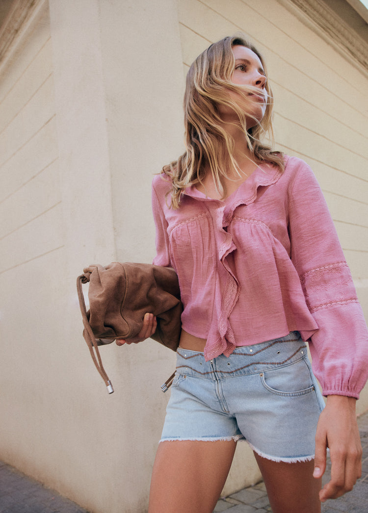 Ruched shopper bag