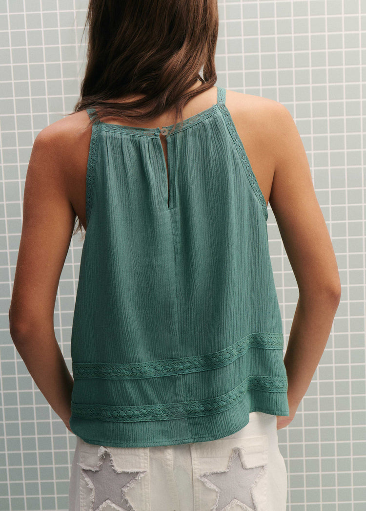 Halter top with shirring