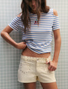 Decorative studded shorts