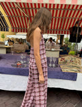 Pantalon long bouffant à carreaux