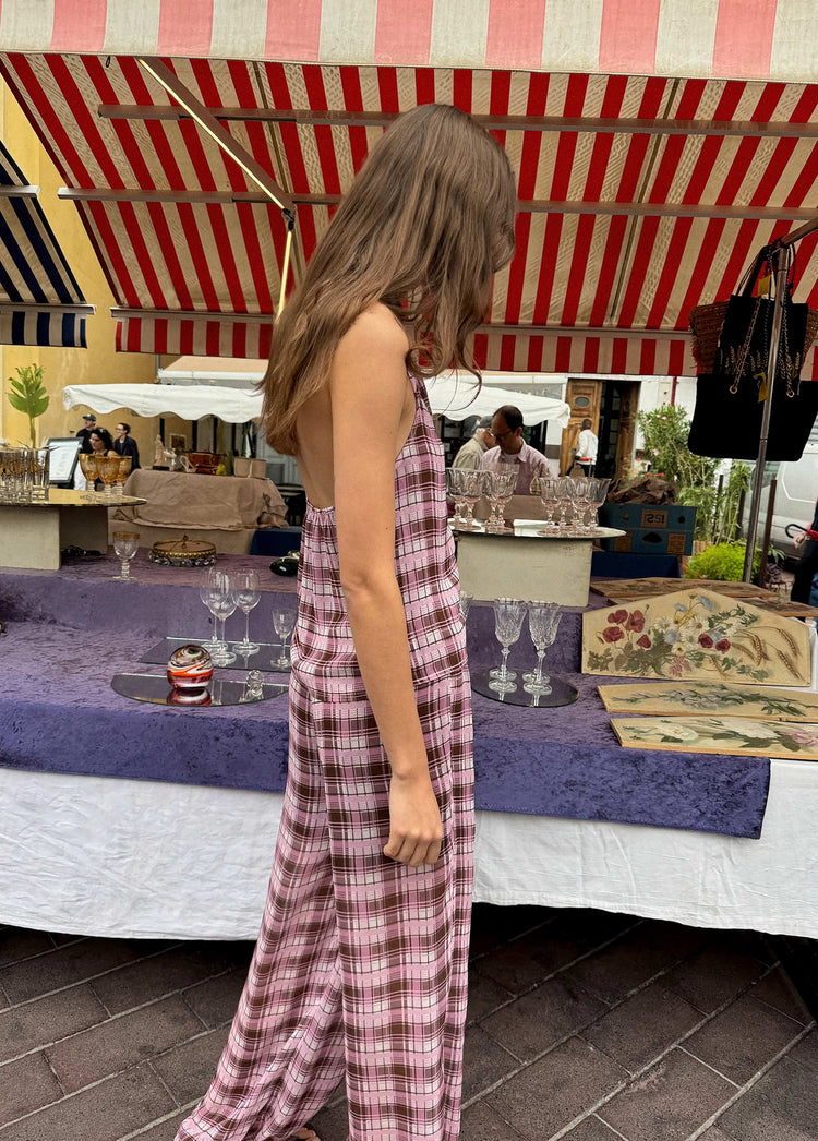 Checkered long harem pants
