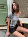Asymmetrische top met volant