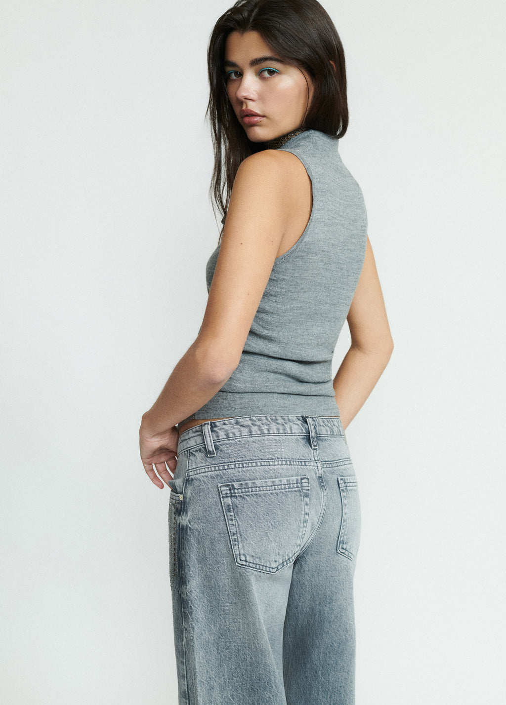 Studded ruched top