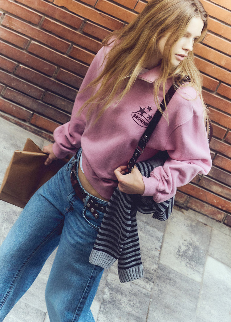 Printed zip-up sweatshirt