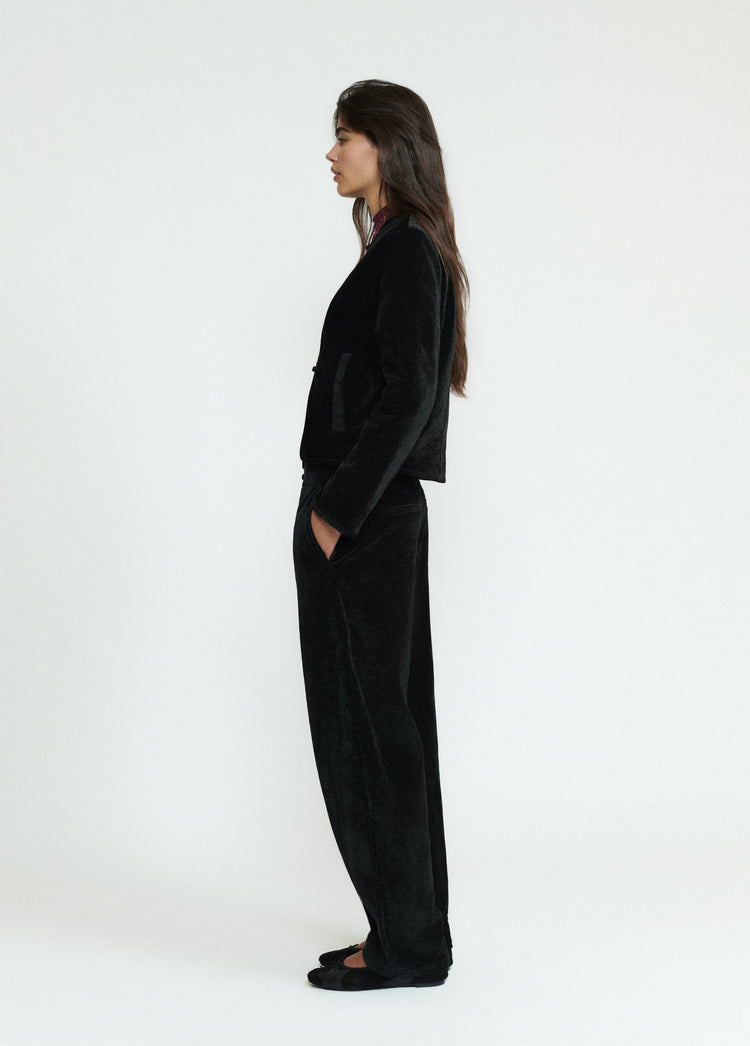 Balloon velvet toggle pants