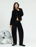 Balloon velvet toggle pants