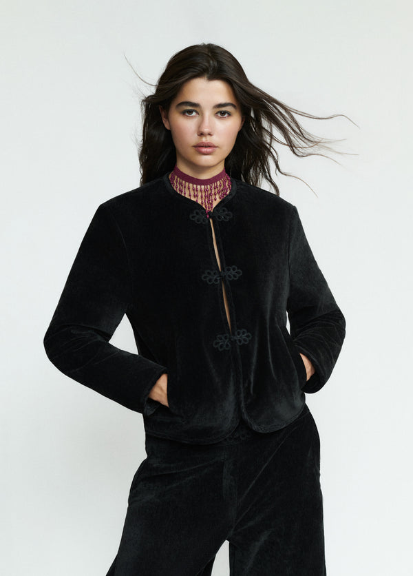 Chaqueta terciopelo alamares
