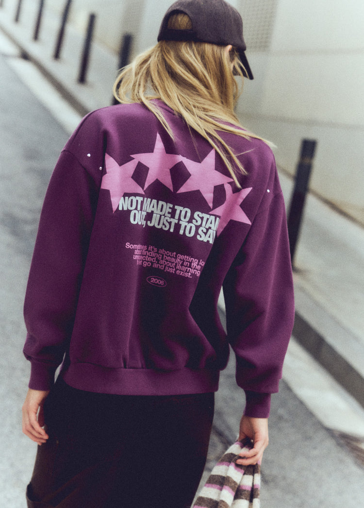 Star-print studded sweatshirt
