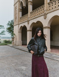 Chaqueta bomber efecto piel botones