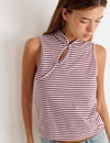 Camiseta raya tejida cuello abotonado