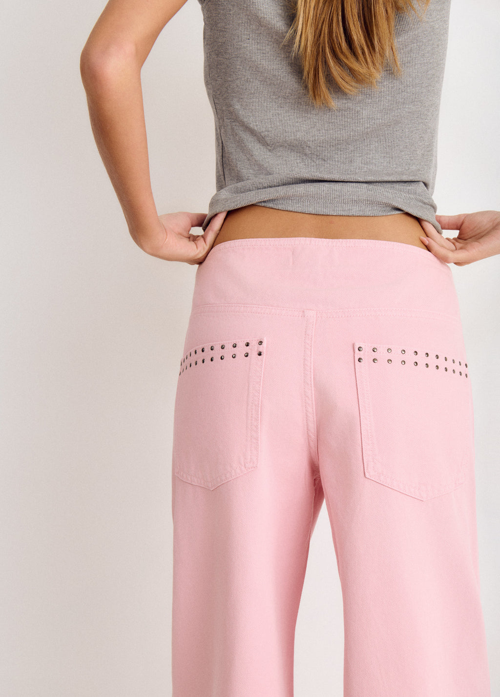 Broek met taille en studs