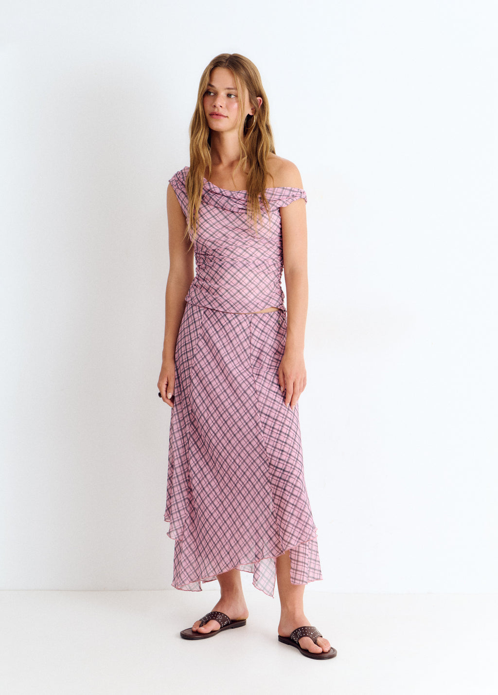 Long plaid skirt