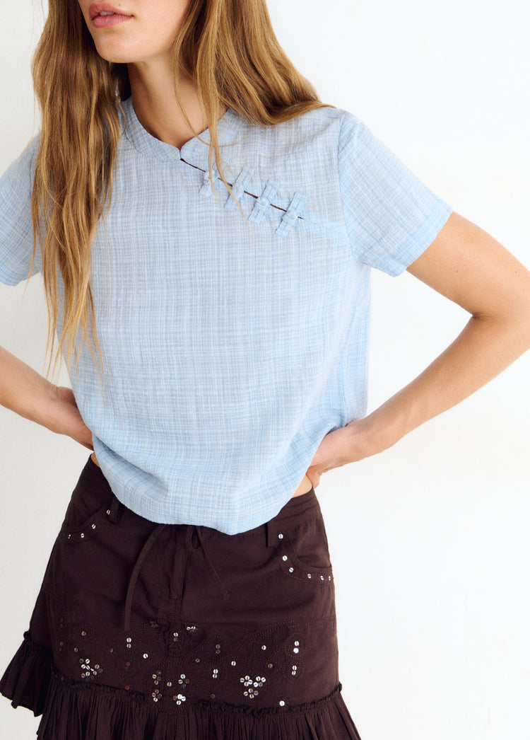 Blusa detalle japonés cuadros
