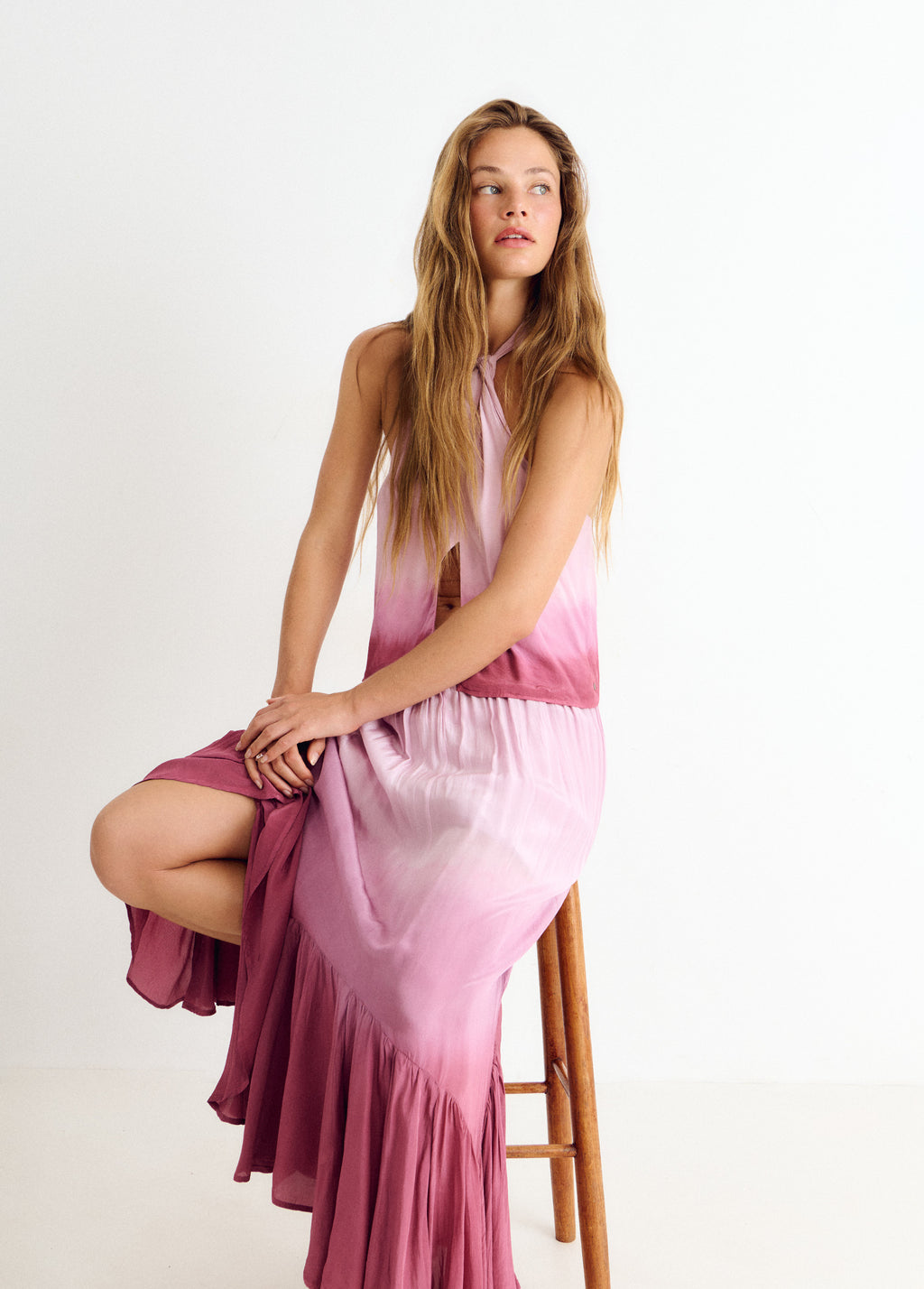 Lange tie-dye rok