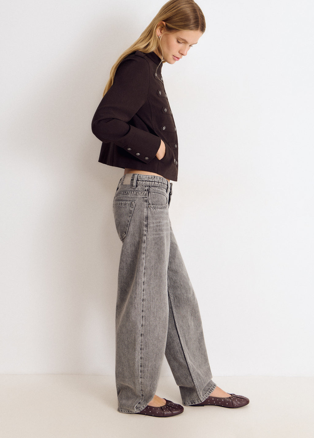 Jeans met barrel-pijp en normale taille