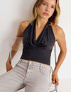 Top with waterfall neckline