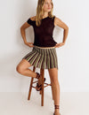 Asymmetric ruched top