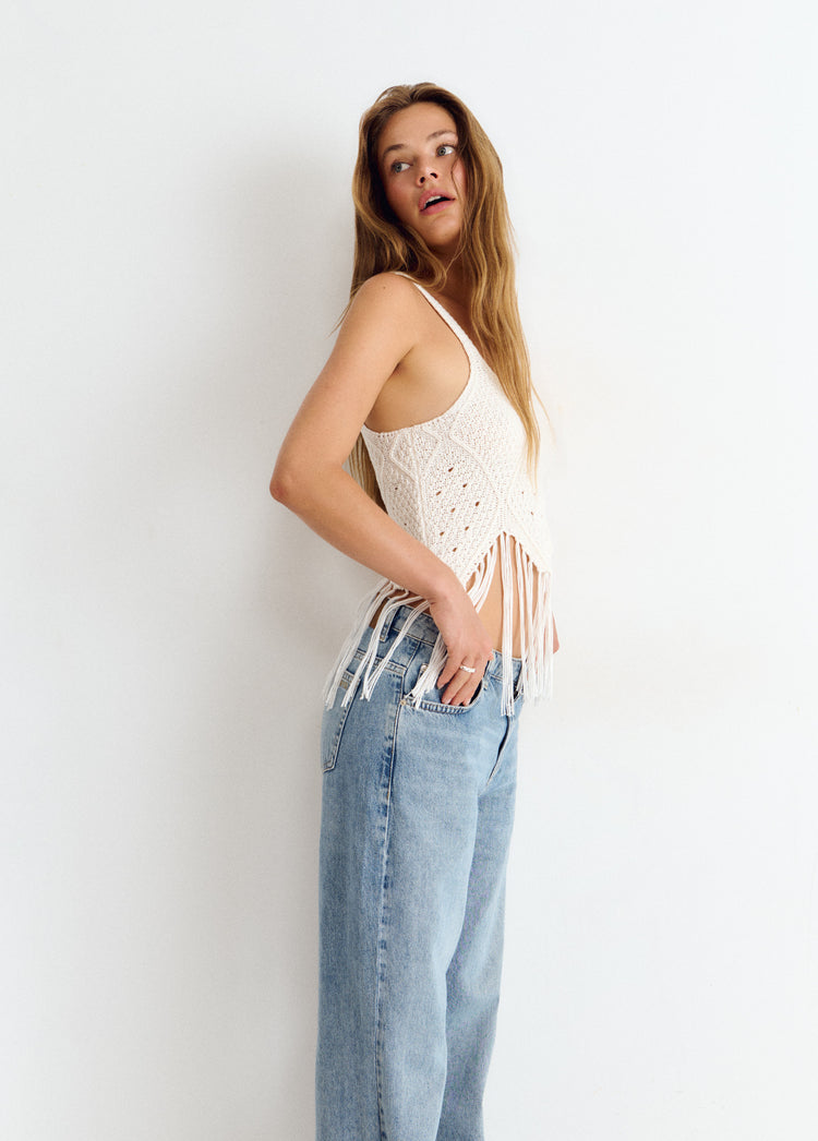 Crochet fringe top