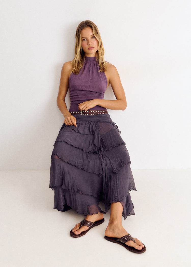 Long ruffled skirt