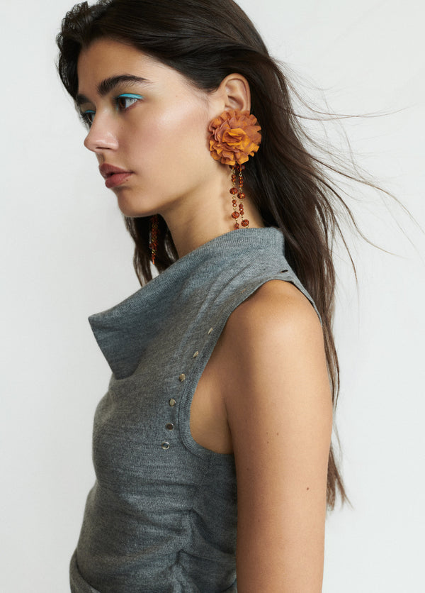 Cascading flower earrings