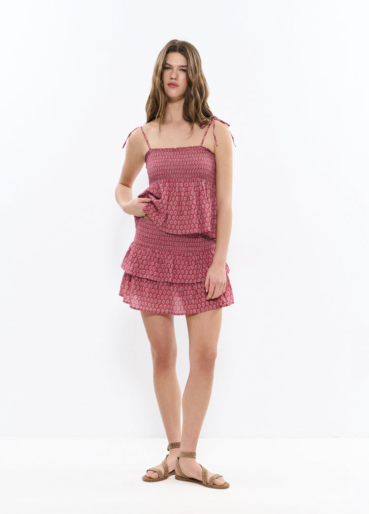 Falda volantes estampado