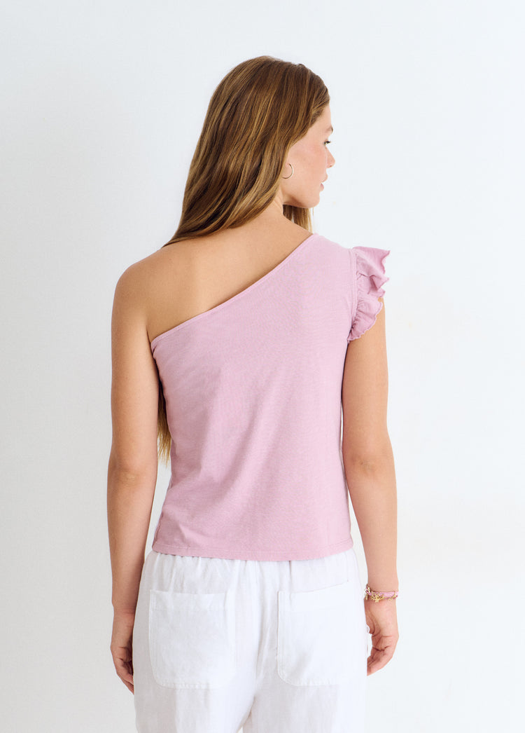 Asymmetrical ruffle t-shirt