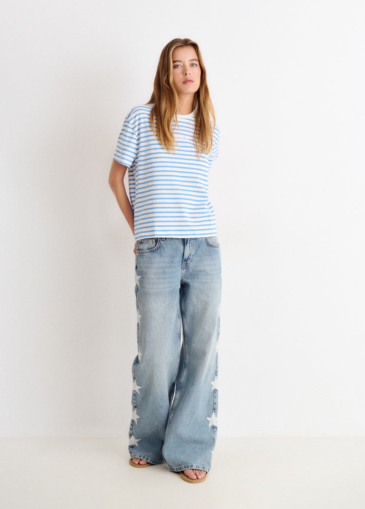 Striped print T-shirt