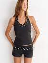 Halter top with buttons