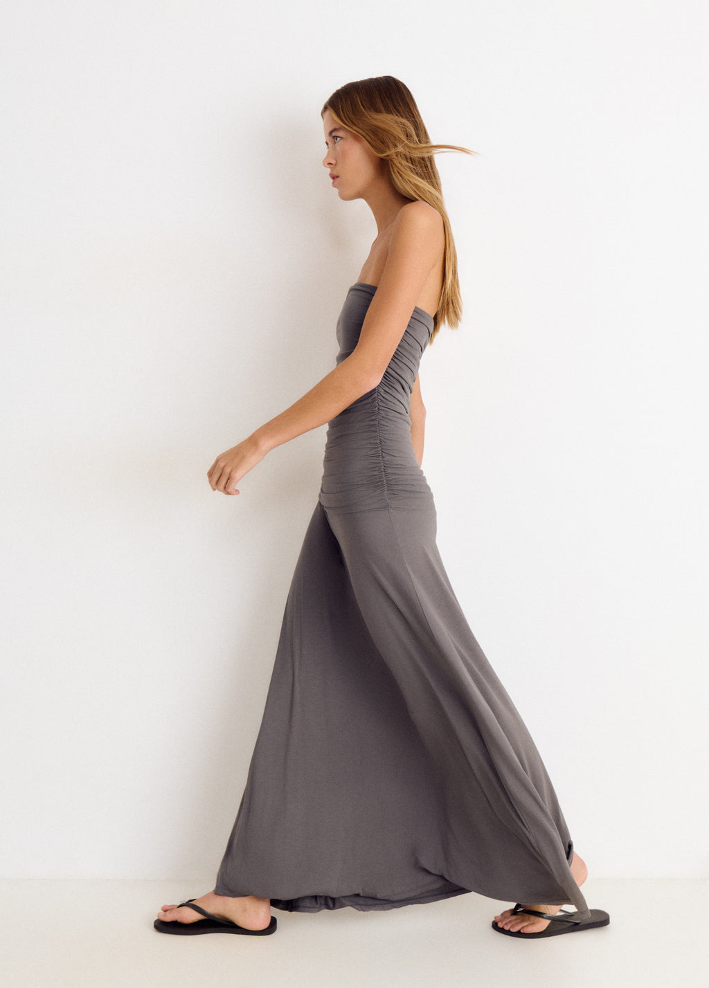 Long ruched dress