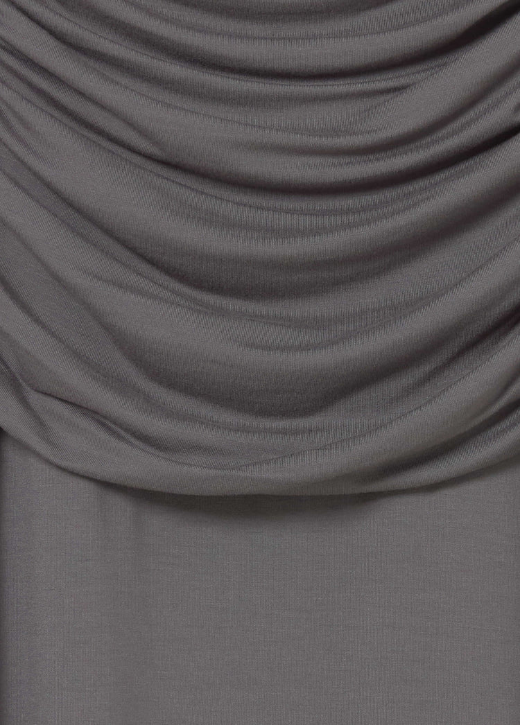 Vestido longo com franzidos