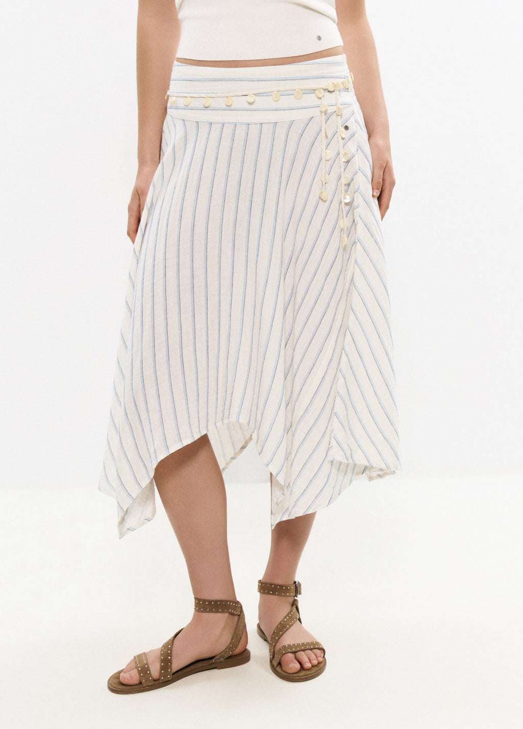 Falda midi rayas