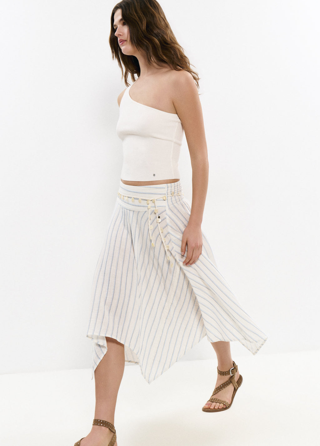 Falda midi rayas