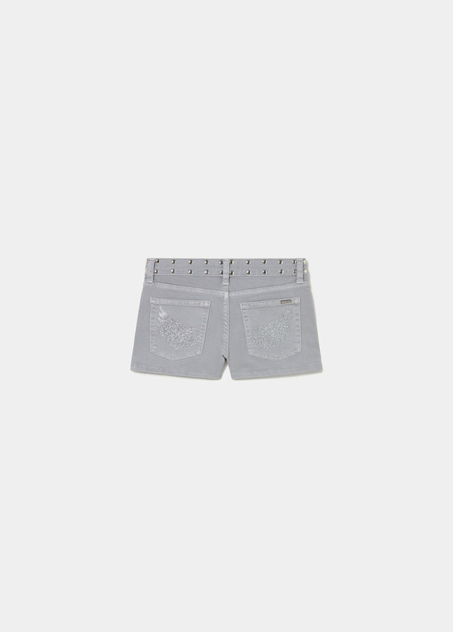 Short cinco bolsillos tachas glitter
