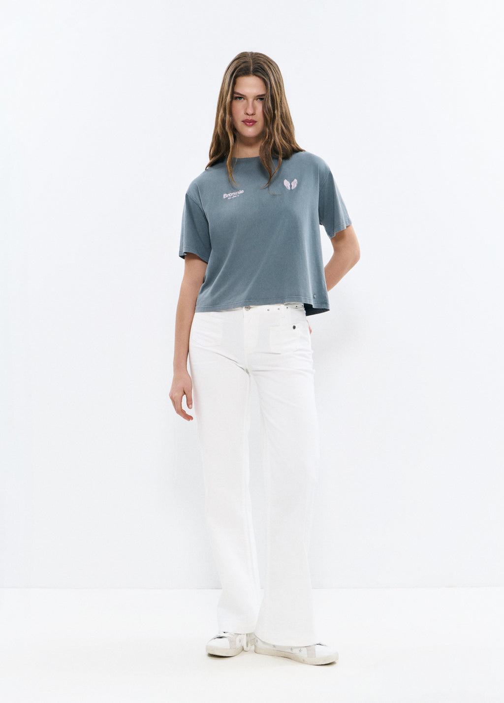 Glitter patch pocket pants