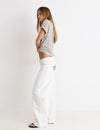 Low-rise pants with glitter stars and studs