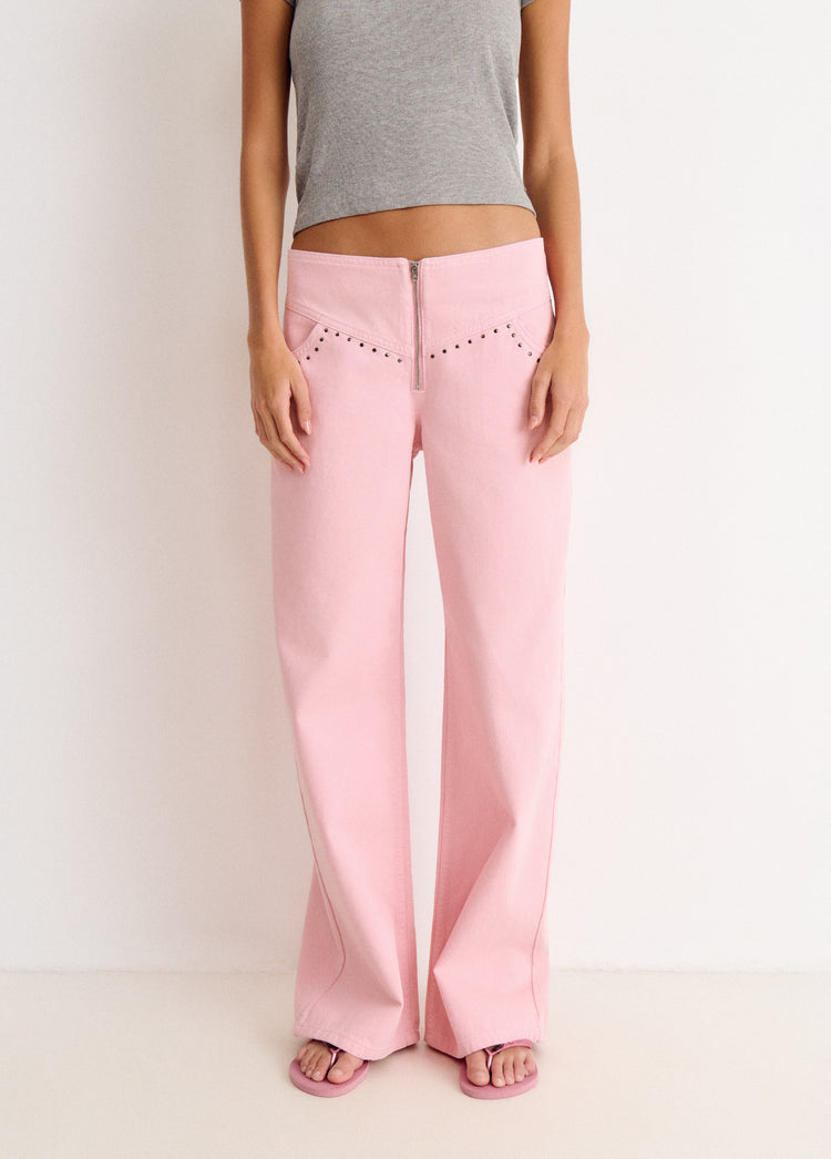 Broek met taille en studs