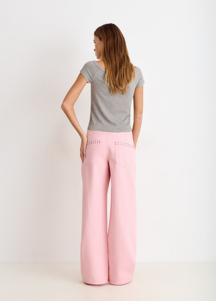 Broek met taille en studs